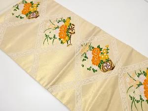 菱に花車模様織り出し名古屋帯